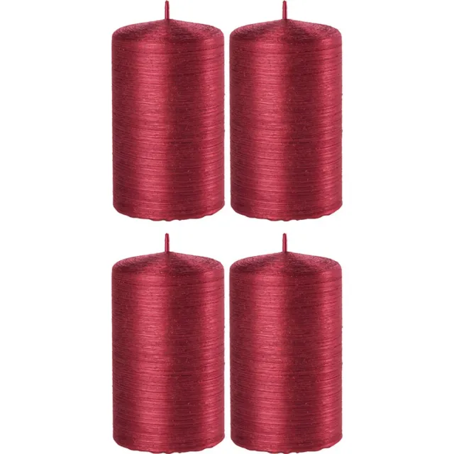 Enlightening Candles Cilinderkaars/stompkaars - 4x - rood - 6 x 10 cm - 25 branduren - sfeerkaarsen - kaarsen - Woondecoraties