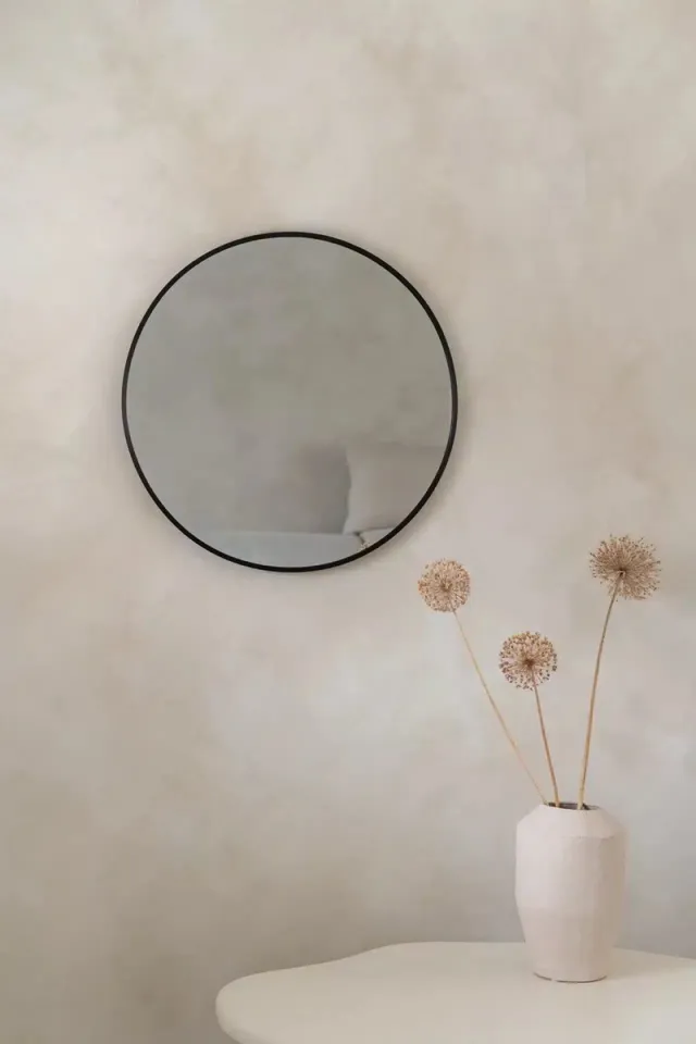 Nordic Style® Ronde spiegel 60x60cm - Zwart - Scandinavische Spiegels - Cirkel - Wandspiegel - Badkamerspiegel - Gangspiegel - Wand - Gang - Badkamer