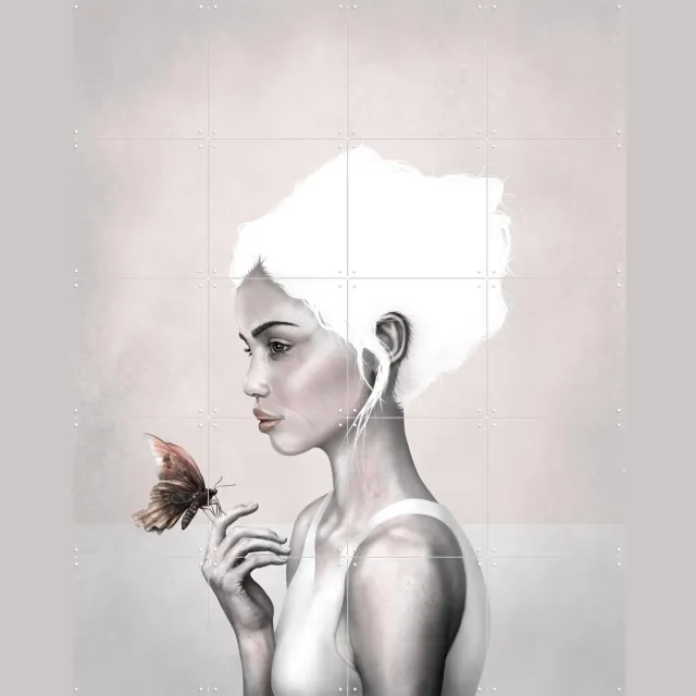 IXXI All White, Erik Andreas - 80 x 100 cm - Grote wanddecoratie en posters - Illustraties, Digitale Kunst, Slaapkamer, Woonkamer, Mensen, Portretten Pastel kleuren / Lichte tinten / Monochroom / Wit