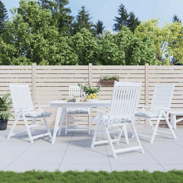 vidaXL Stoelkussens 4 st 50x50x7 cm stof bladpatroon Groen