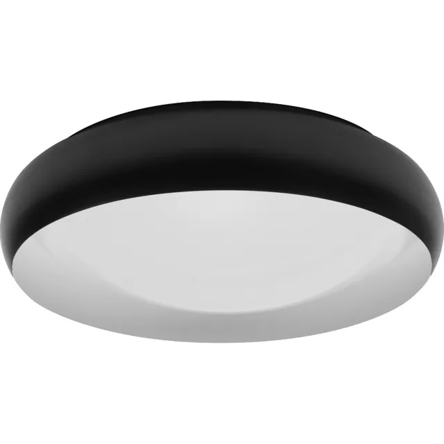 LEDVANCE ORBIS Livia LED plafondlamp met metalen ring, zwart en wit, 24W, 1500lm, 3000K, 430mm, 830 vriendelijk warm wit, dimbaar in 3 niveaus door te klikken, IP20, inclusief montageschroeven en pluggen Zwart-wit