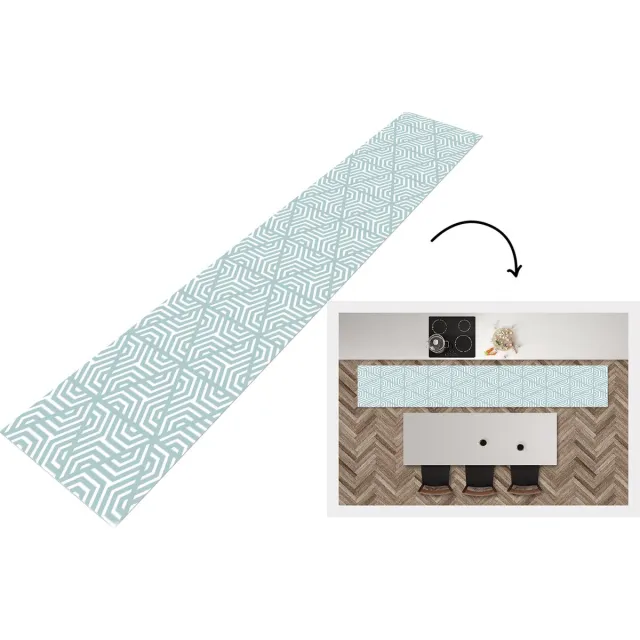 KitchenYeah Keukenloper - Keukenmat - Design - Geometrie - Patroon - Driehoek - Keuken vloerkleed multicolor