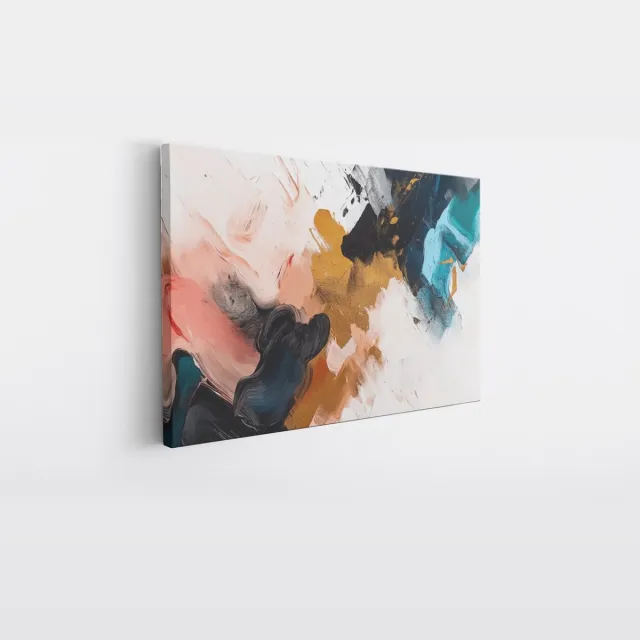 Saammp Canvas Schilderij - Kleurrijk - Dynamisch - Abstract - 40x30 - Foto op canvas - Wanddecoratie - Muurdecoratie Woonkamer - Slaapkamer decoratie - Canvas Print Multicolor