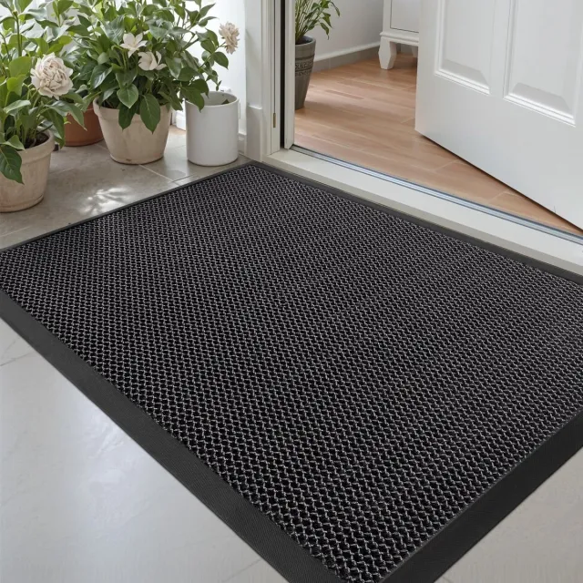 Ibenzoa Extreem Antislip Vuilvangmat voor Buiten - Waterdichte Deurmat Donkergrijs 60 x 90 cm