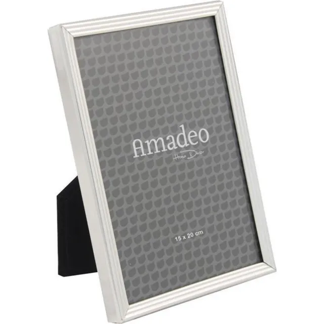Amadeo Fotolijstje Milano Smalle Rand/ribbel Verzilverd - 15x20cm - AM-439113 zilver