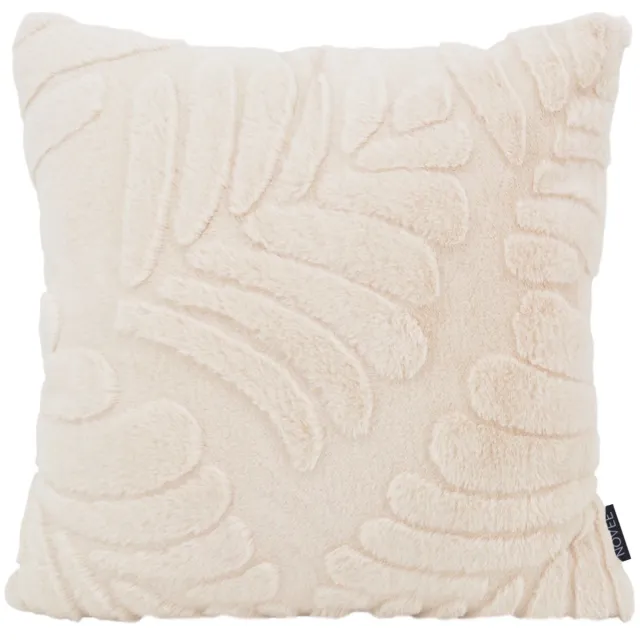 NOVÉE Sierkussen Furry Leaves Ecru | 45 x 45 cm | Polyester
