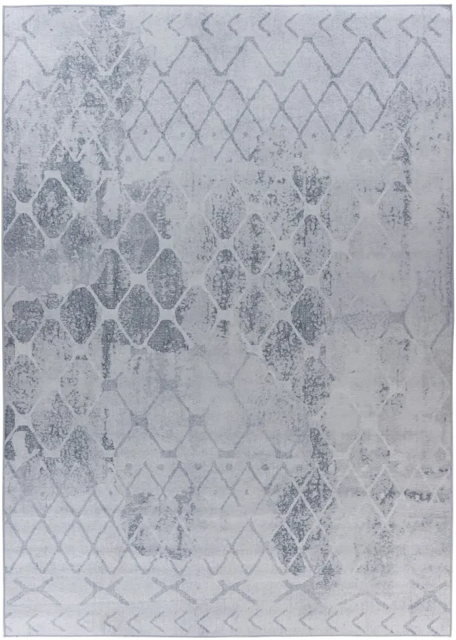 Padiro elegant laagpolig vloerkleed 160 x 230 cm - lichtgrijs - vintage patroon - voor vloerverwarming - van polyester en katoen