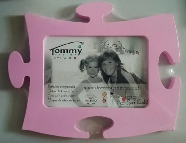 Tommy Design fotolijst - puzzelstuk roze - 13x18cm