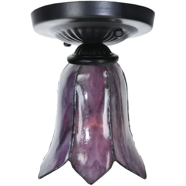 Coloured by Art Tiffany plafonnière zwart met Gentian Purple - Art Deco Trade Paars