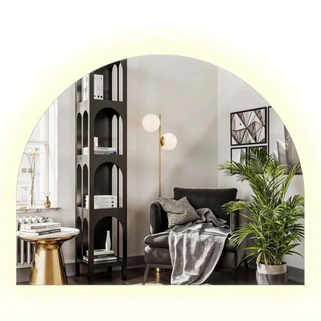 Coloray Grote LED Badkamerspiegel met Geometrische Contour – Wandspiegel met Verlichting – Moderne LED Spiegel voor Badkamer en Slaapkamer – 80x100 cm – Neutraalwit 4000K