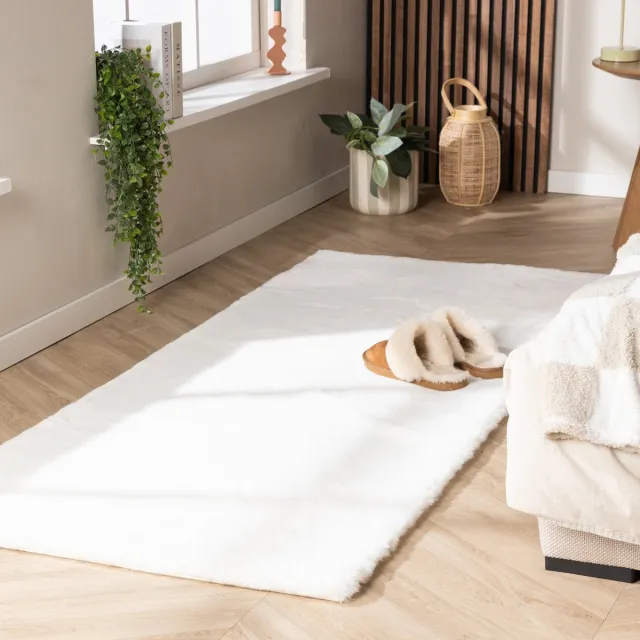 NATURL. Zachte Hoogpolige loper - Comfy Supreme Wit - 80x200cm