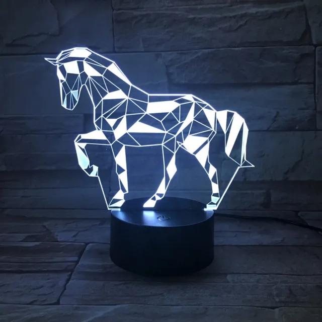 MC Living 3D Led Lamp Met Gravering - RGB 7 Kleuren - Paard