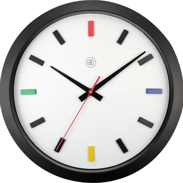 NeXtime Kleurrijke wandklok - 36cm - Stille klok - Multicolor - nXt by NeXtime - "Mix" Meerkleurig