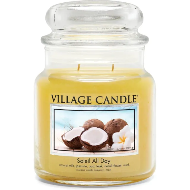 village candle Geurkaars - Soleil All Day Ø9,5 x 11 cm Wax Geel