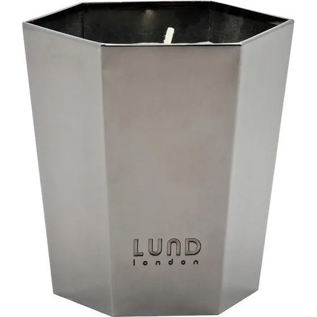 Lund London kaars in pot - gunmetal - oudh vetiver