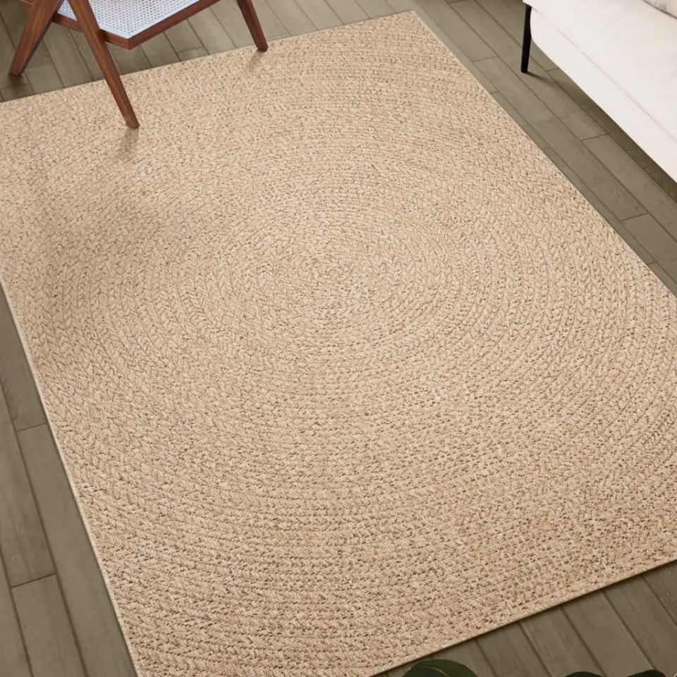 vidaXL Vloerkleed ZIZUR binnen en buiten 240x340 cm jute look bruin, foto 3