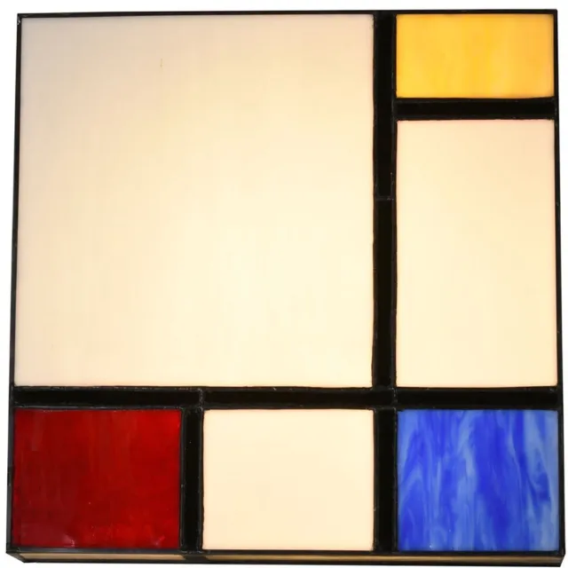 Coloured by Art Tiffany Wandlamp / Plafonnière Compositie Mondriaan - Art Deco Trade Zwart