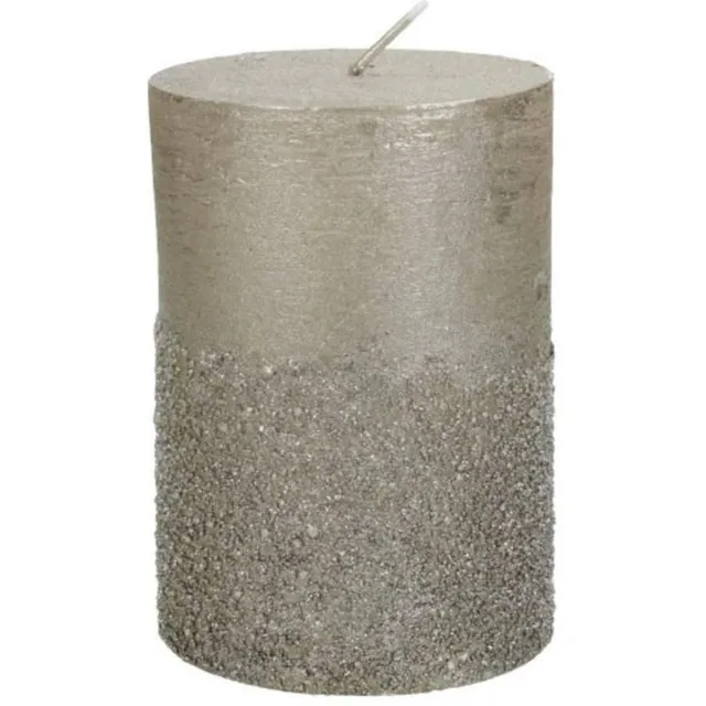 Kersten Glitter Stompkaars Champagne – Ø7 x H10 cm – 42 branduren – Kersten