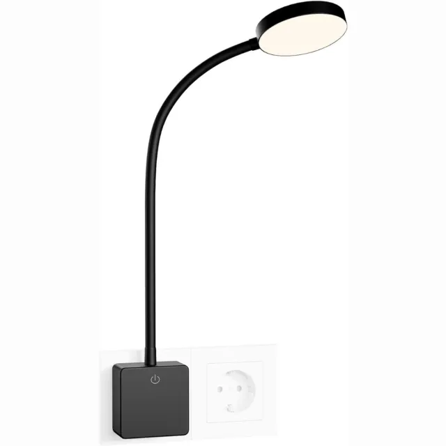 aura Nachtlampje - Wandlamp - Leeslamp - Zwart - 3cm x 6cm x 49cm