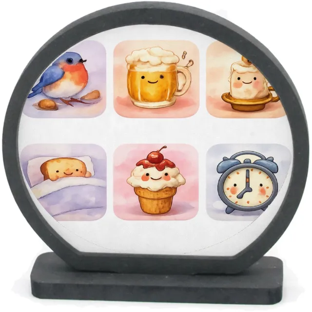 Mr Cadeautjes Houten fotolijst rond met MDF inleg - design Huiselijke comfort-scène met een alledaags object als ‘karak | cadeau Wit