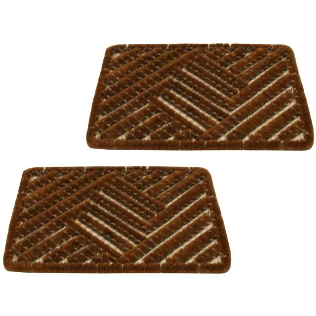 Benson Schoenen borstelmat - 2x - bruin - 40 x 60 cm - deurmat/schoenenveger