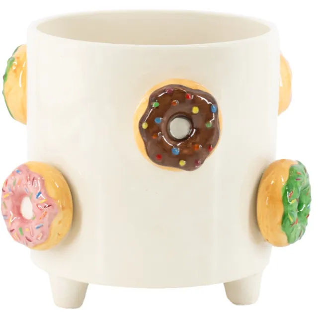 homebound by ky Aardewerk vaas donuts | bloemenvaas Beige