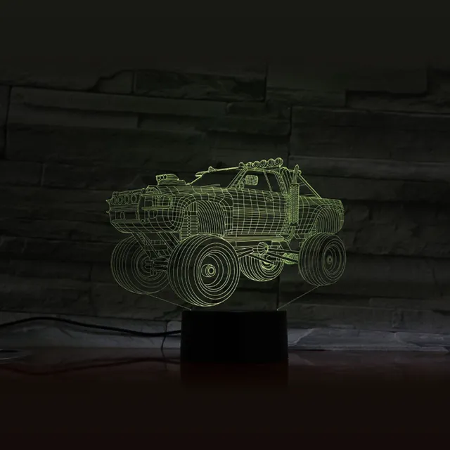 MC Living 3D Led Lamp Met Gravering - RGB 7 Kleuren - Truck
