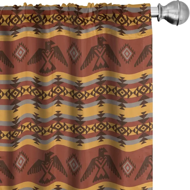 ABAKUHAUS Stammes gordijnen – 2x75x225 cm – microvezel Zimt