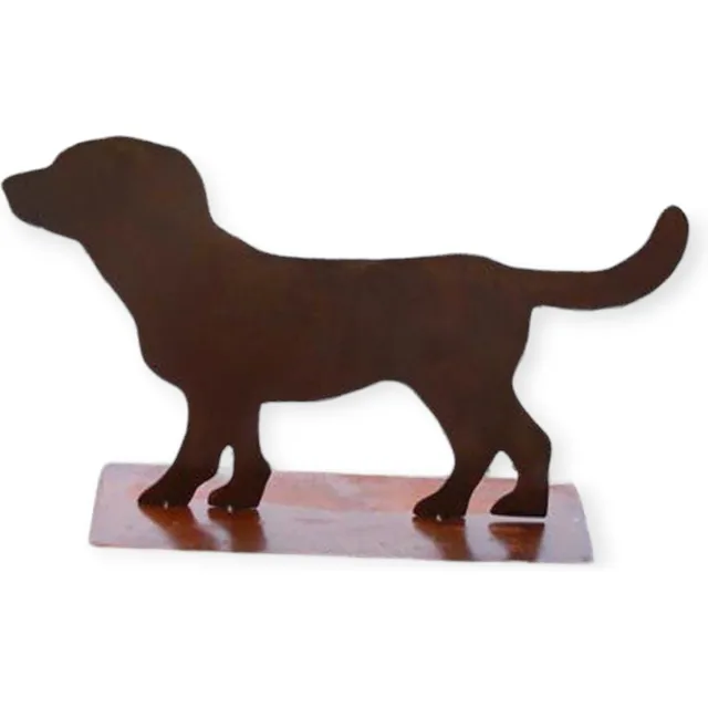 Rostikal Decoratie - Tuin - Hond - Lumpi - Roest figuur - Metaal - 32 cm hoog Roest Bruin