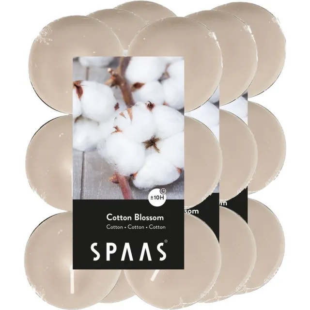 Spaas Geurtheelichtjes/waxinelichtjes - Maxi - 36x - Cotton blossom - 10 branduren - geurkaarsen Rood