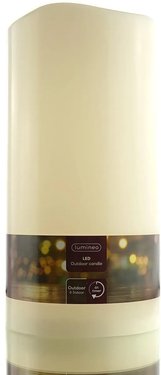 Kaemingk BV Kaemingk Lumineo grote LED kaars cremewit Ø 12,5 cm hoogte 25 cm