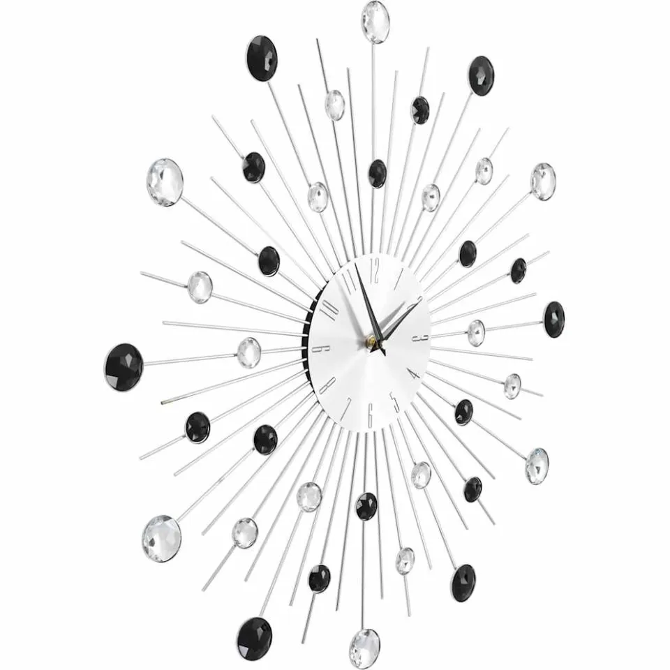 vidaXL Wandklok met quartz-mechanisme 50 cm modern ontwerp Zilver