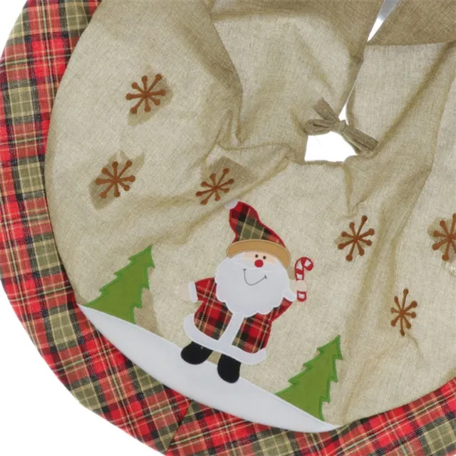 Unique Living Kerstboomrok - Kerst - Linnenlook - Treeskirt - Santa - RIFF - 90 cm Rood