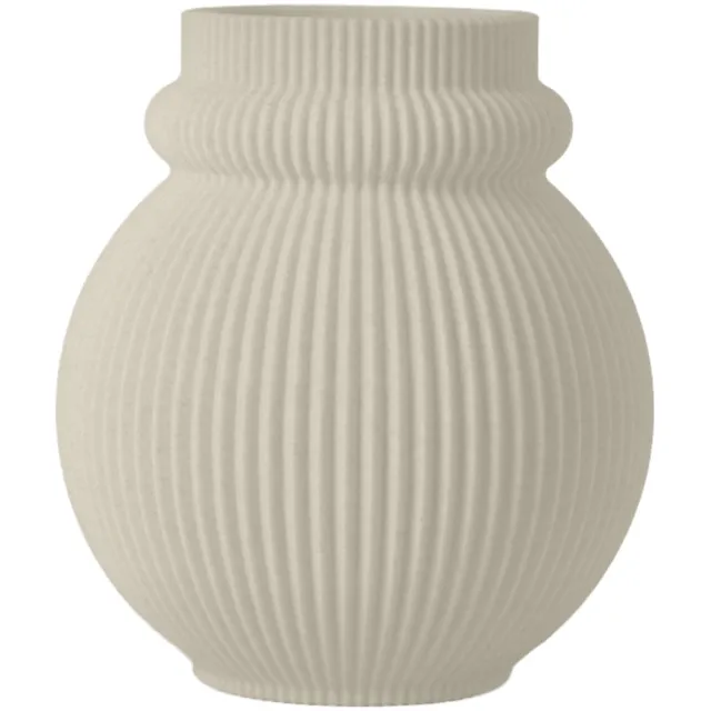 Layvo KARIN Vaas - Crème - D23 x H25 cm - droogbloemen vaas - organische vaas - gerecycled plastic