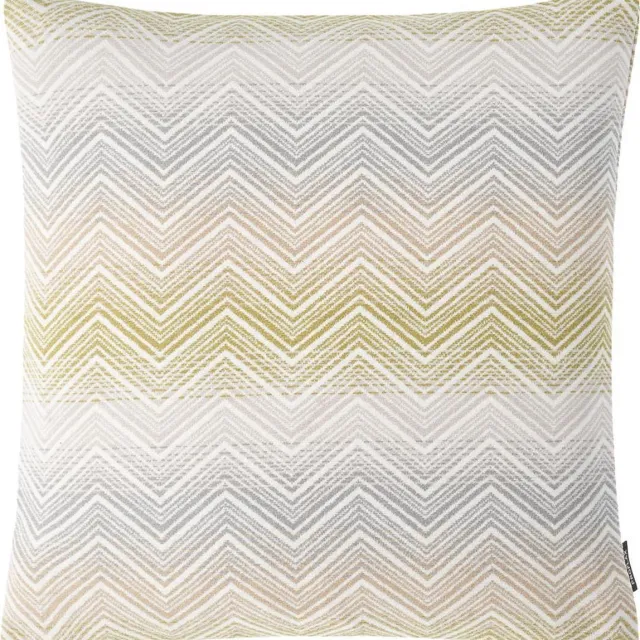 Proflax Zachte Jacquard sierkussenhoes zigzag 45x45 crème oker & grijs