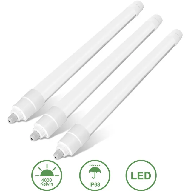 Oraymin 3x IP68 LED TL Buislamp 120cm 36W 3960LM 4000K - Garage Werkplaats LED Verlichting Koppelbaar Wit