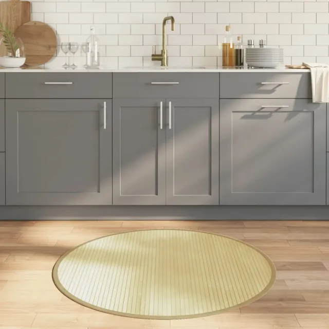 vidaXL Vloerkleed rond 100 cm bamboe lichtnaturel beige, foto 2