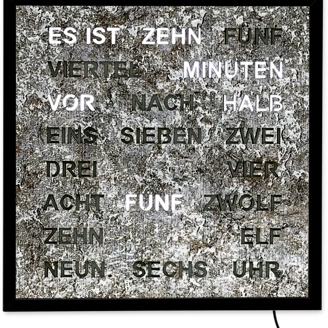 Intertime Woordklok | Wandklok | 40x40 | Grafiet| Duits