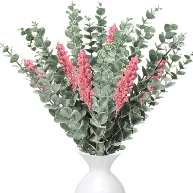 Cosensi Kunstplant Eucalyptus en Lavendel Boeket Decoratie voor Bruiloft en Feest - 22 Takken en 6 Boeketten - Tafeldecoratie Bloemstuk