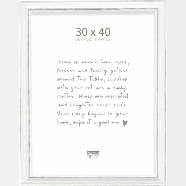 Deknudt Frames fotolijst S221H3 - wit met bruin accent - 30x40 cm