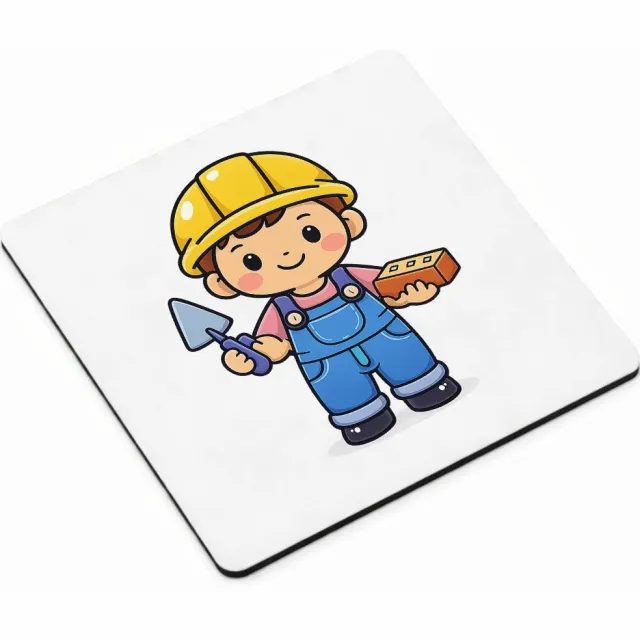 Mr Cadeautjes MDF magnetische fotolijst vierkant 9,5 - design Toekomstberoep met schattige klusser in de tuin | cadeau wit