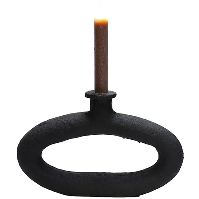Vase The World Kandelaar Rocha | Large | rough black | L26 x B4 x H16 cm zwart