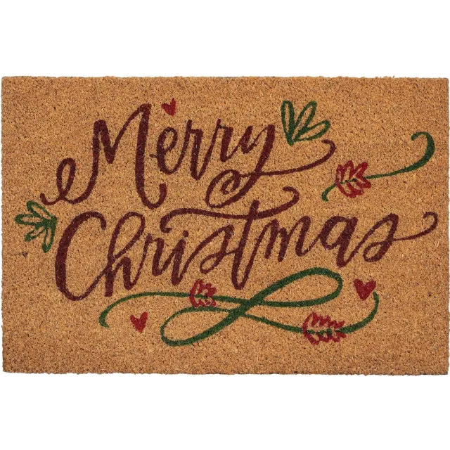 Mica Decorations Deurmat merry christmas bruin