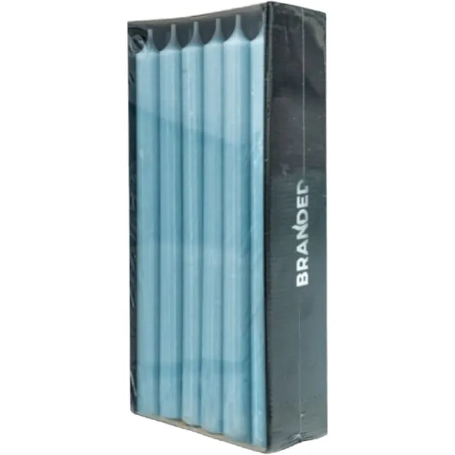 Branded by Multi-pack met lange dinerkaarsen (18 stuks, Light Blue) Lichtblauw