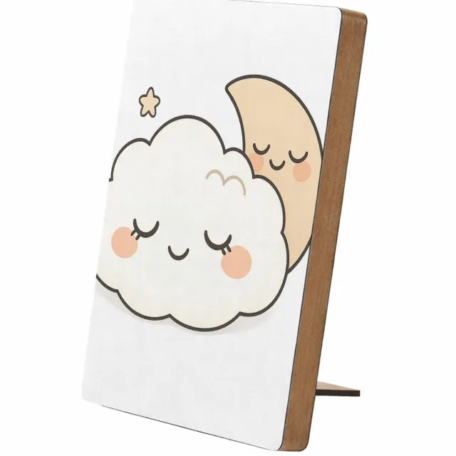 Mr Cadeautjes Glasframe/MDF 12,7 x 17,8 - design Rustige regenboogvrienden met gesloten ogen | cadeau Wit
