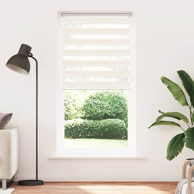 vidaXL Zebra rolgordijn 115x230 cm stofbreedte 110,9 cm marmerbeige beige