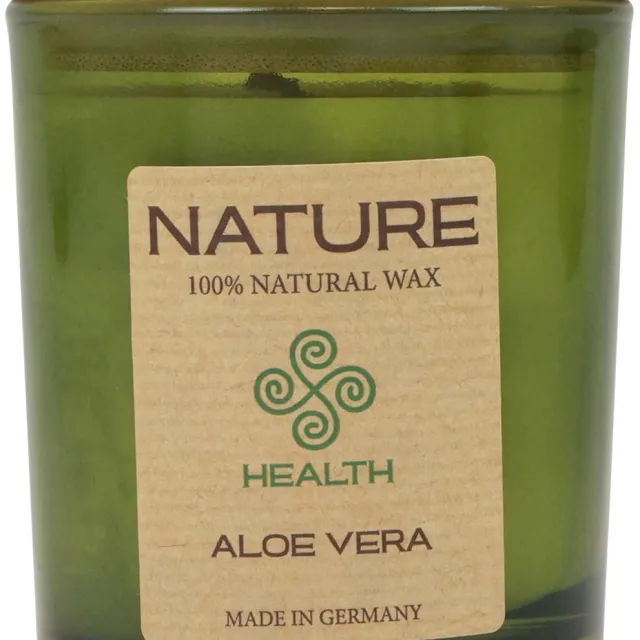 Wenzel Kerzen Geurkaars in een glazen natuurlijke waskaars Aloë Vera 85×70mm Groente