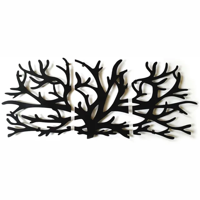Decorizzly® Decorizzly True Tree - Wandkapstok - 1340mm - Stalen Driehoekig - Meerdere Haken Zwart