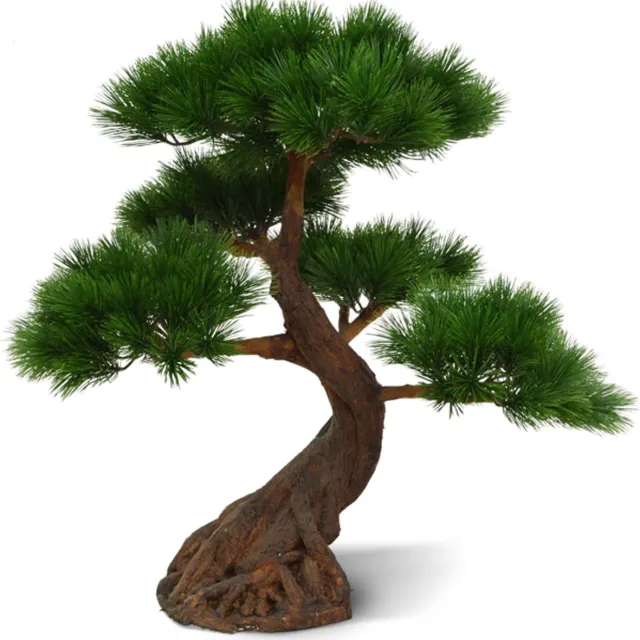maxifleur Kunstplanten Pinus Bonsai x5 deluxe kunstplant op voet 80cm - UV bestendig Groen