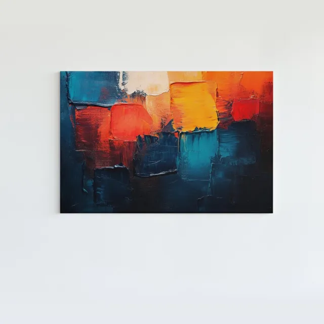 Trendex Global Canvas Schilderij - Abstracte Kleuren - Kleurrijk - 90x60x2 cm